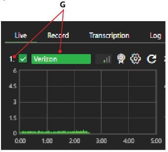Connection name and status
