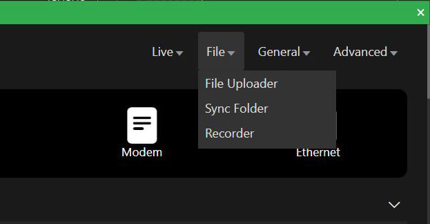 File menu