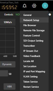 Network Setup selection
