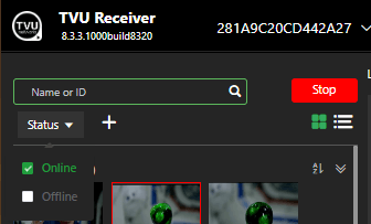 Source Status menu