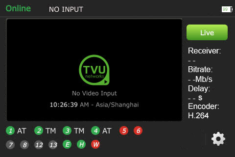TVU One online no input