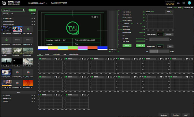 TVU Receiver Web UI v8.3
