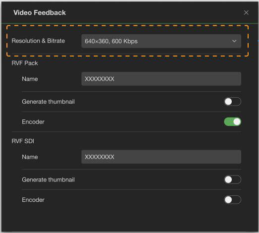 V3 video feedback panel
