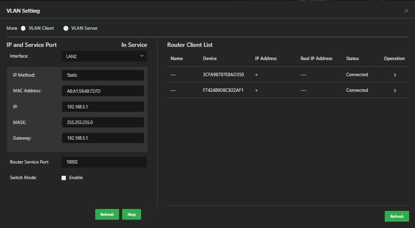 VLAN setting