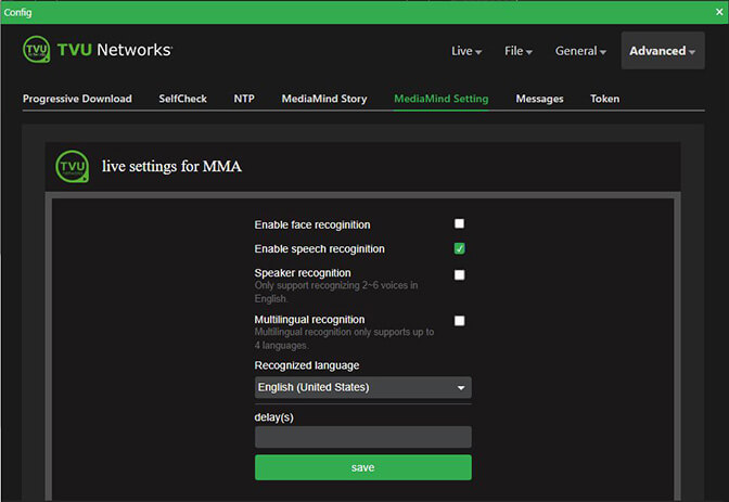 MediaMind Setting panel