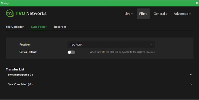 file sync folder panel