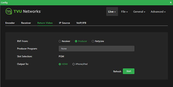 live return video producer