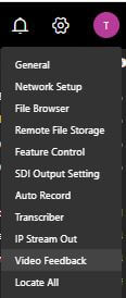 settings video feedback