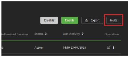 Invite button