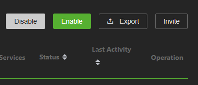 Invite button
