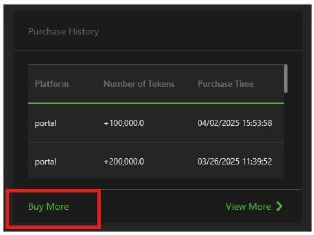 Purchase History panel - Buy more link