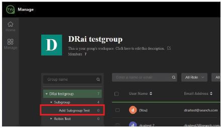 Subgroup created