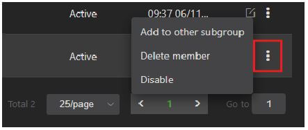 Subgroup settings