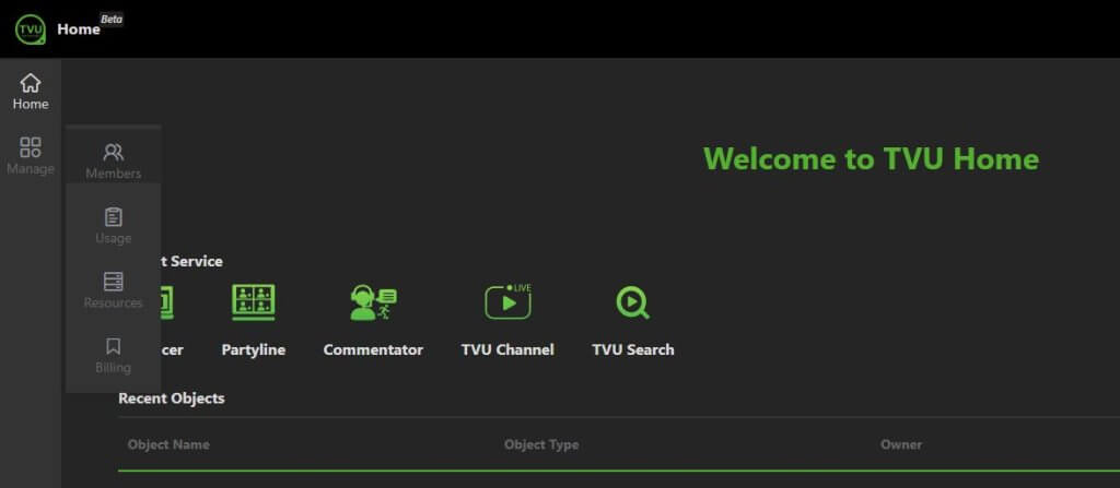 TVU Home - Members tab