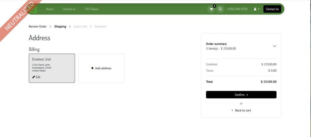 billing address page