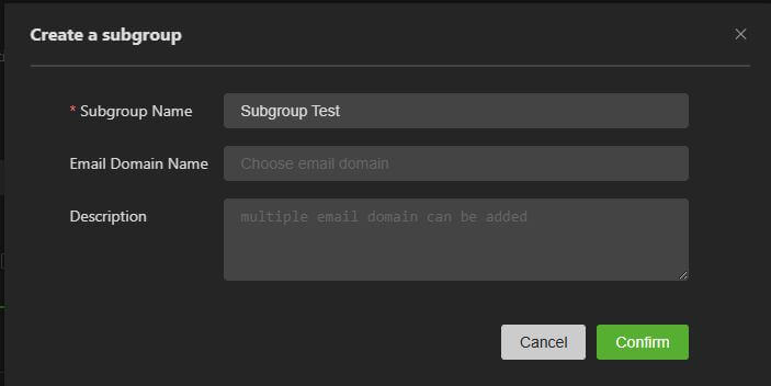 Create a subgroup window