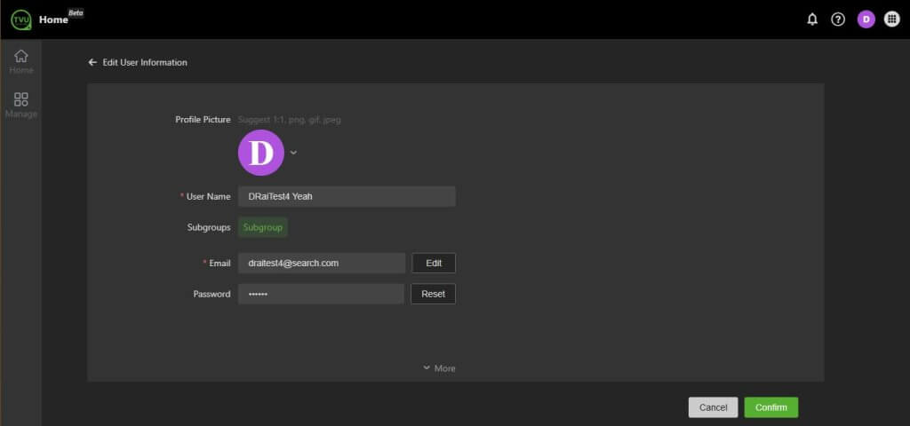 member edit user information