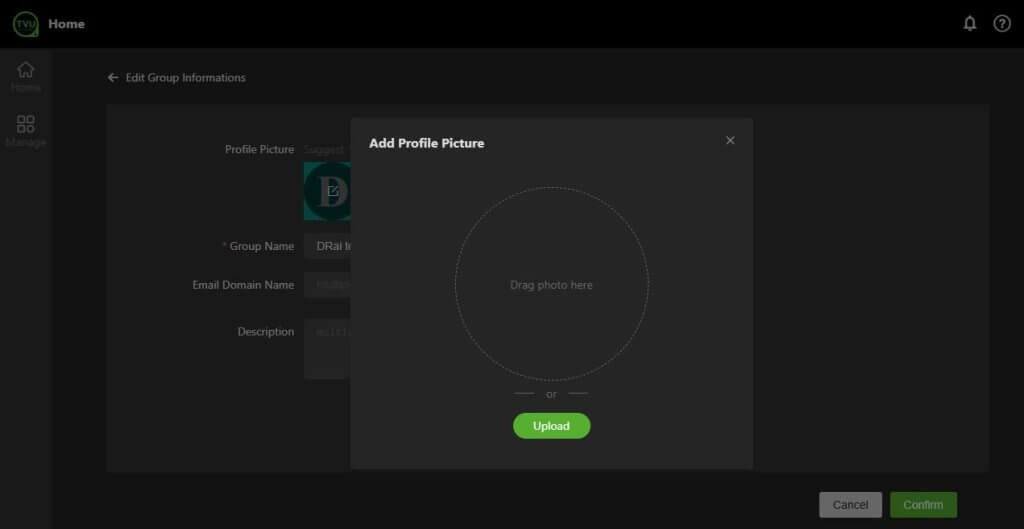 Edit Group Information window - Add Profile Picture