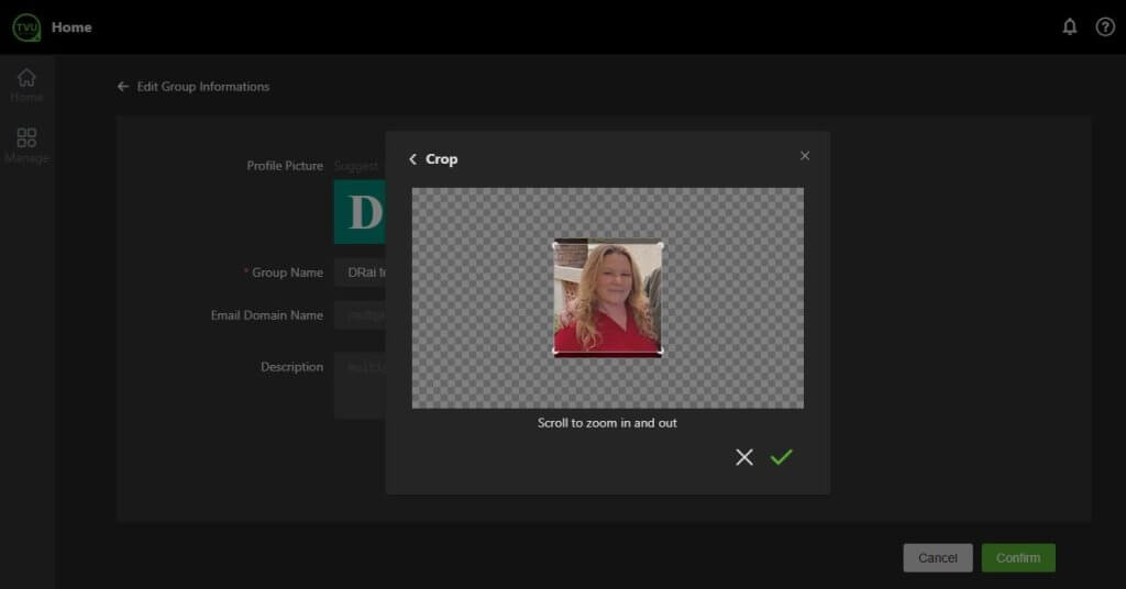 Edit Group Information window - Save Profile Picture