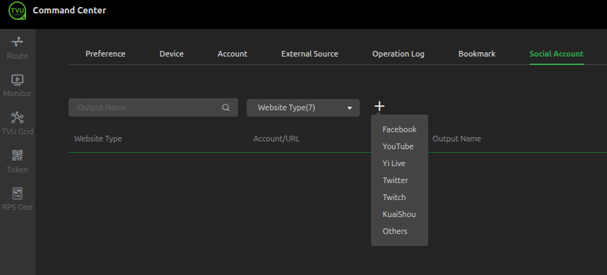 Add social media account
