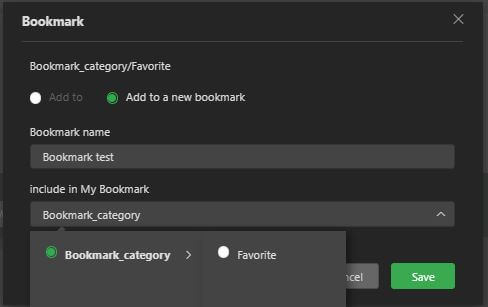 Add to a new bookmark