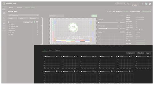 Advanced Control page - Data transmission monitor panel