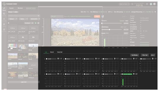 Advanced Control tab - Data transmission monitor panel