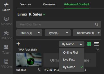 By Name drop-down menu