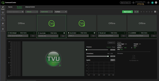 Expanded Receiver Control panel