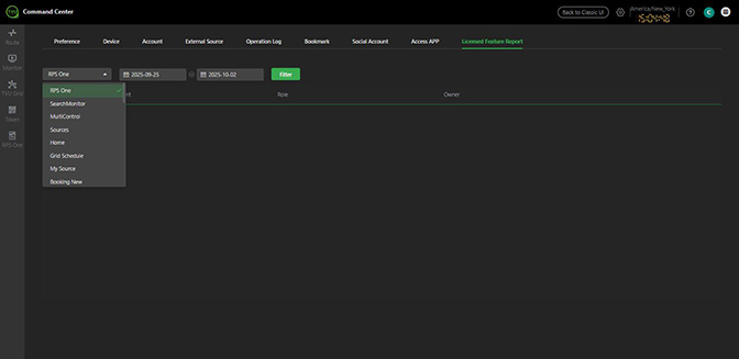 Licensed feature tab