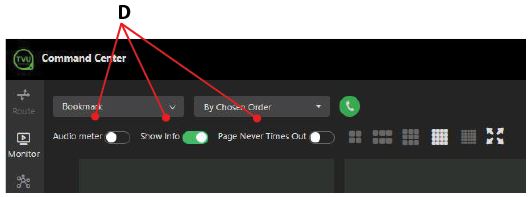 Monitor tab controls