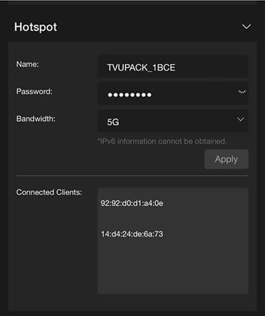 RPS One Hotspot panel