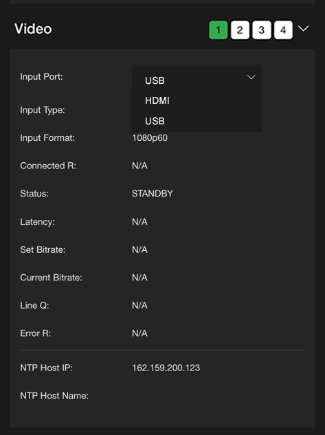 Select USB menu RPS One