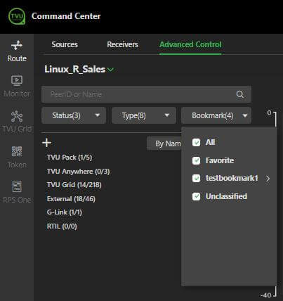 Source Bookmark drop-down menu