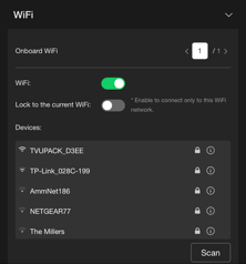 TVU One WiFi panel