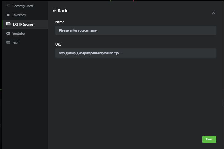EXT IP source selection window