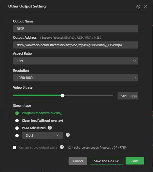 Output tab_Settings_More_Other output setting
