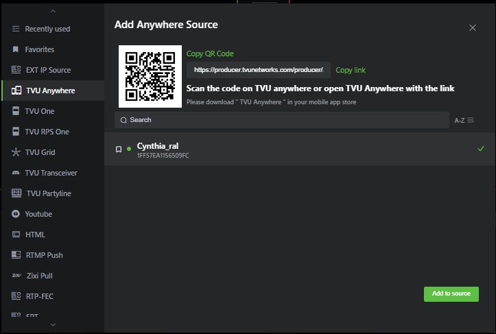 Scan qr code from pop up window