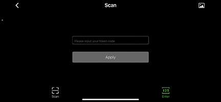 TVU Anywhere Scanning screen enter token code