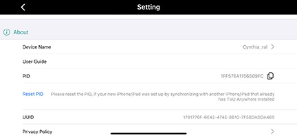 TVU Anywhere Settings