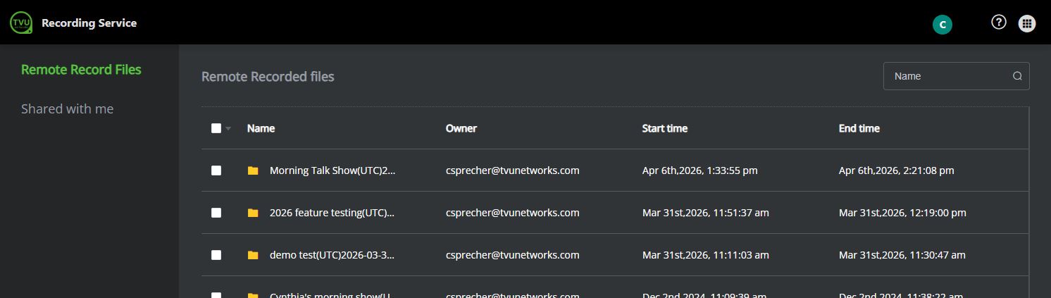 remote recorded files