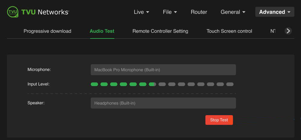 Advanced Audio Test capturing audio