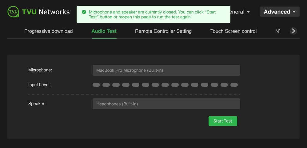 Advanced Audio Test stop testing