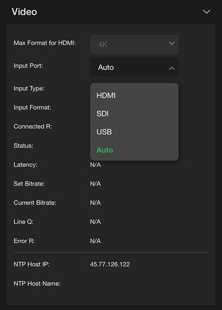 video panel input types
