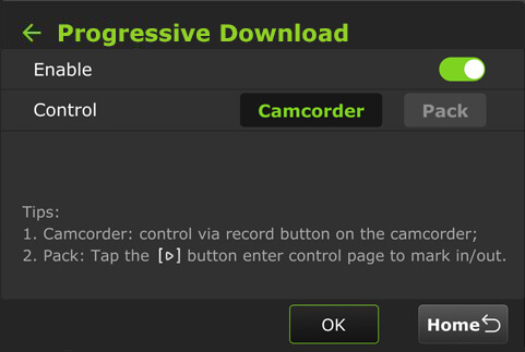 Progessive download camcorder