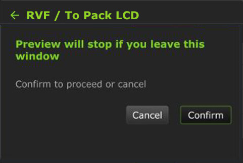 RVF to Pack LCD Confirm preview