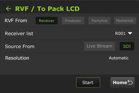 RVF to pack LCD Receiver