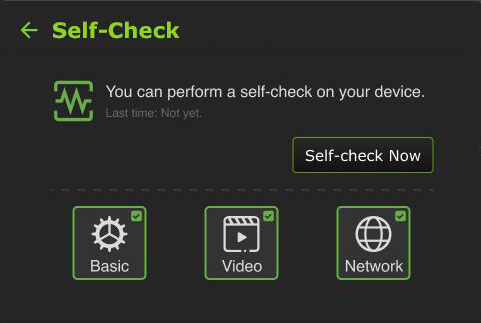 Self-check screen
