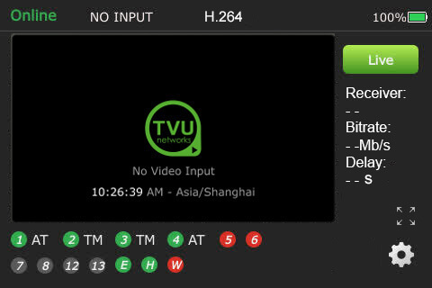 TVU One online no input