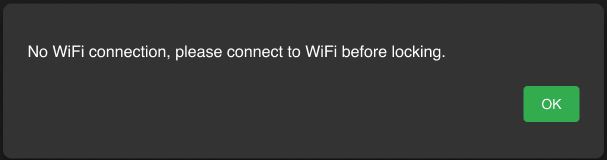No WiFi connection message